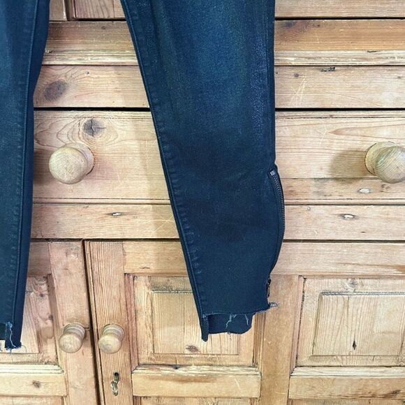 Women's J. Brand 27 Alana Shiny Black High Rise Crop‎ Skinny Jeans - Picture 3 of 13